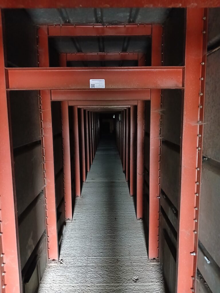 Clean grain store tunnel showing no signs of rodent activity following Integrated Pest Management
